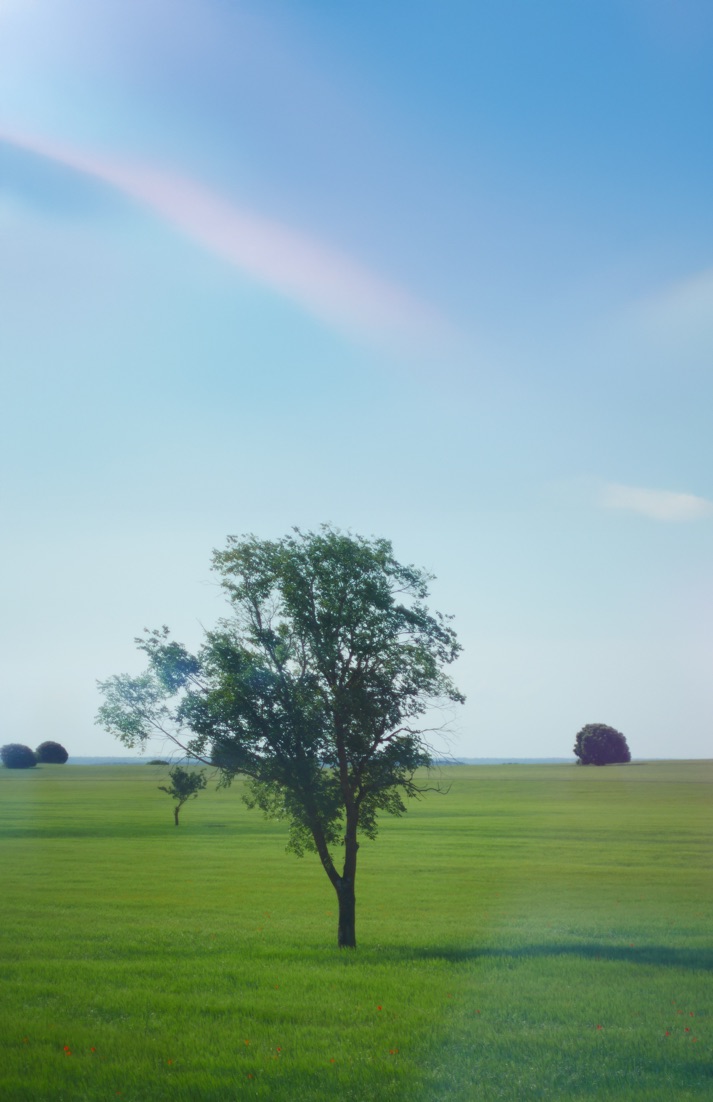 Lone tree in an open field photographed by Oskar Olszewski