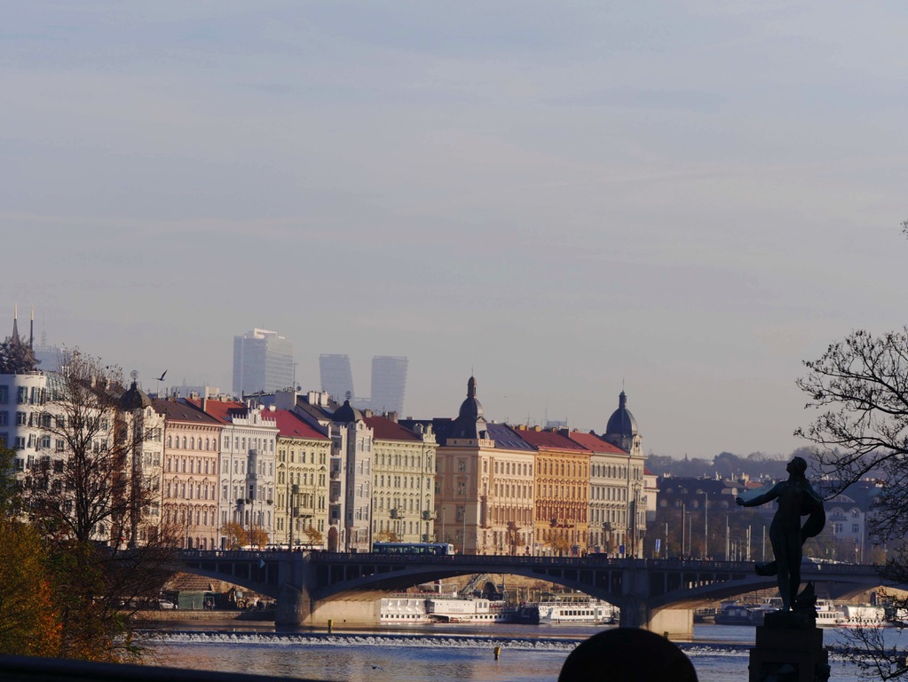 Prague riverfront skyline photographed by Oskar Olszewski